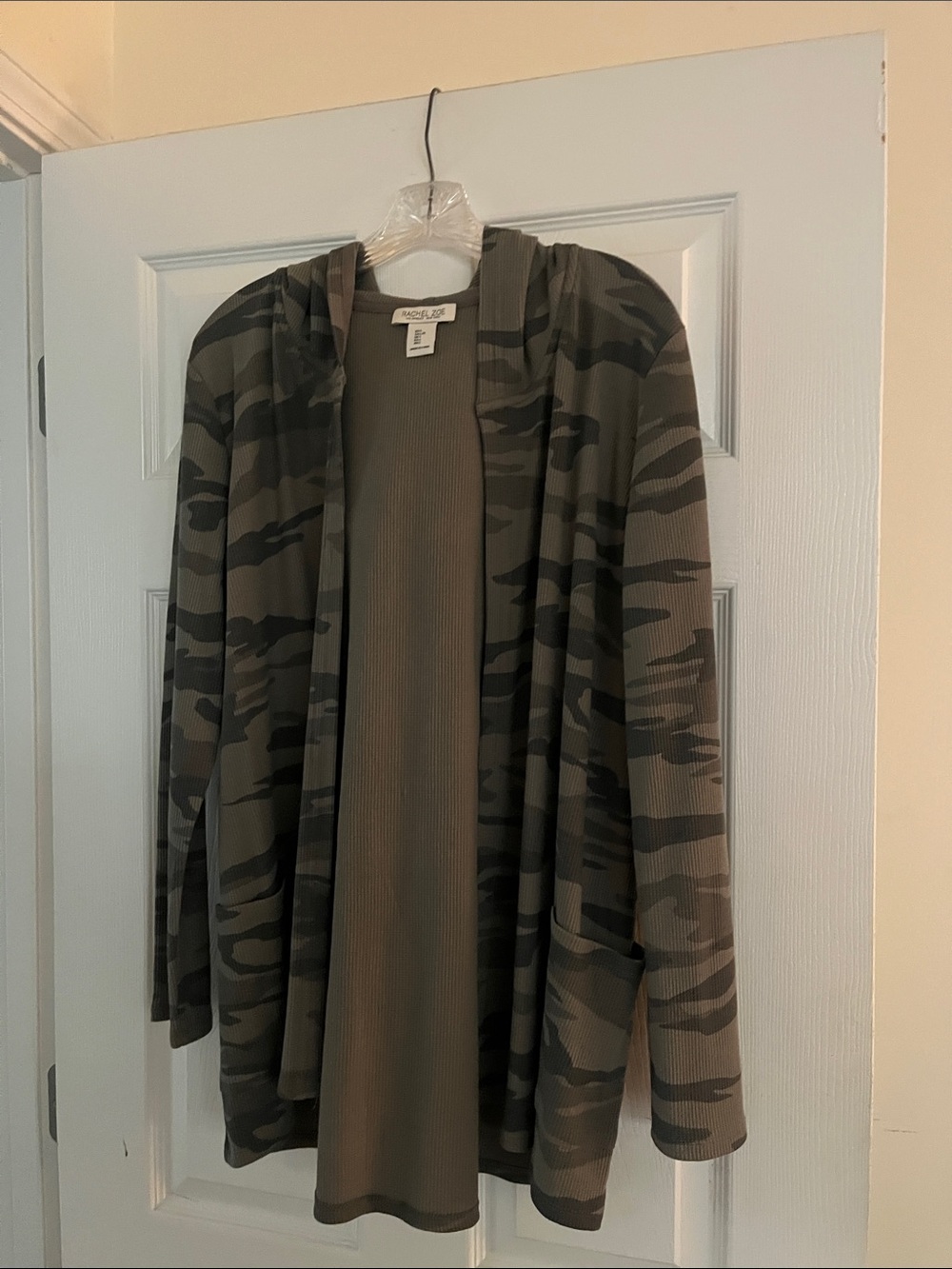 Rachel Zoe Olive Green Ribbed Camo knit